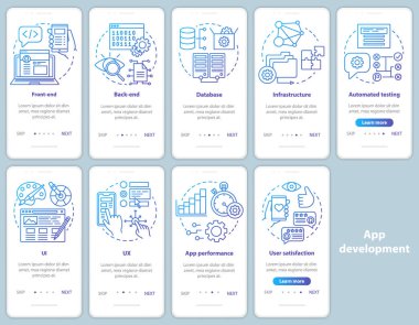 Mobil uygulama uygulaması ekran vektöründe uygulama geliştirme