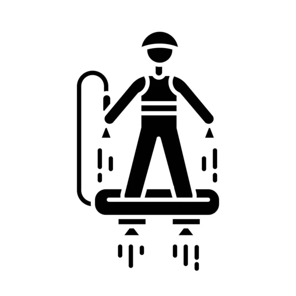 Icono del glifo de Flyboard. Deportes acuáticos, moder extremo y peligroso — Vector de stock