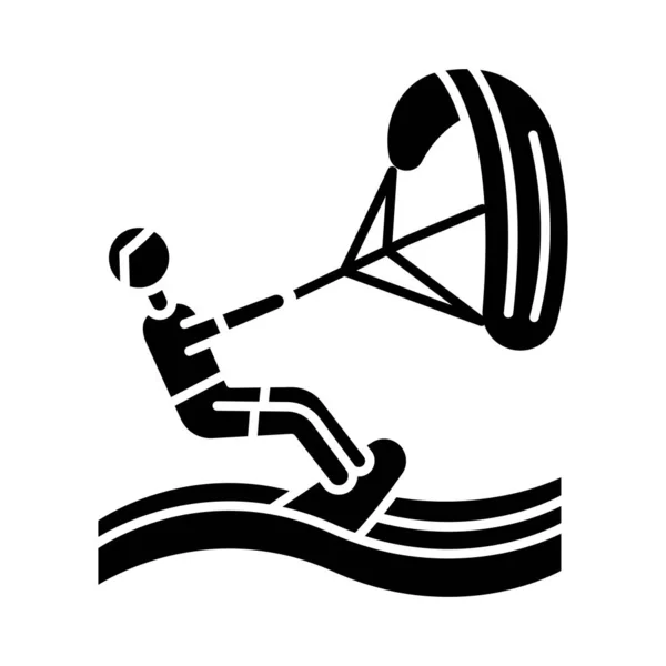 Kiteboarding-Ikone. Wassersport, Extremsport. summ — Stockvektor