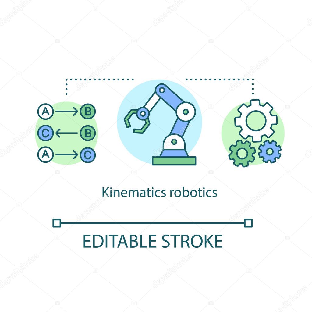 Kinematics robotics concept icon. Movement of multi degree of fr