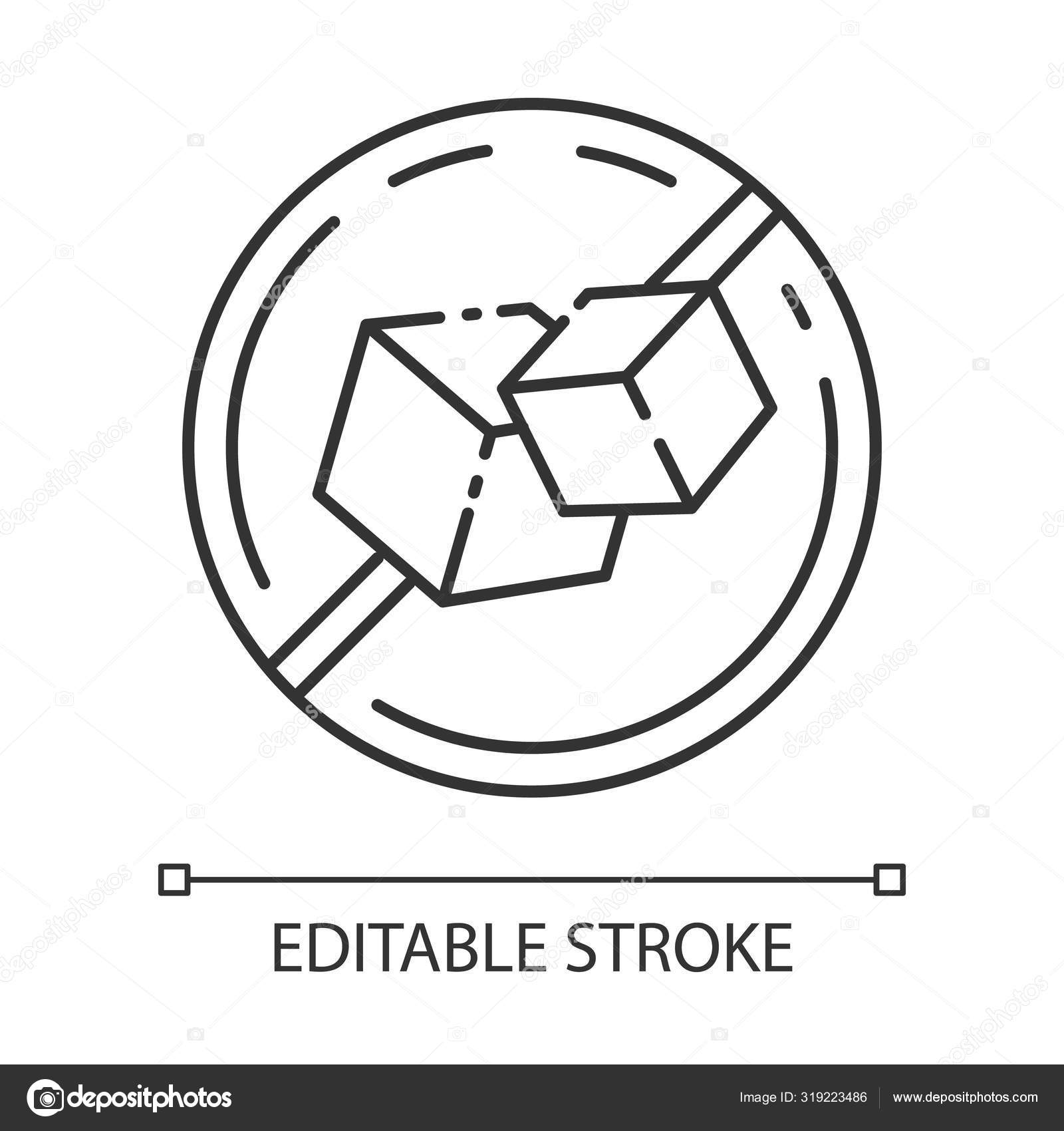 Ícone linear livre de açúcar. Alimentos sem adição de adoçante. Produto fr  Vetor de ©IMG visuals icons 319223486, image size:1600x1700