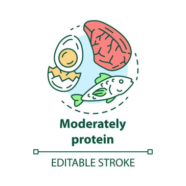 Kısmen protein konsept ikonu. Ketogenik diyet fikri ince çizgide.
