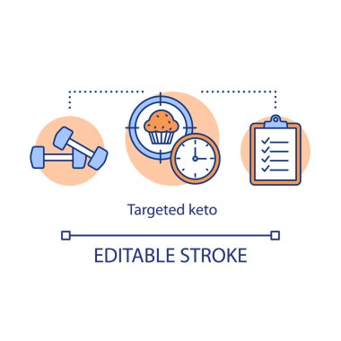 Targeted keto concept icon. Ketogenic food idea thin line illust clipart
