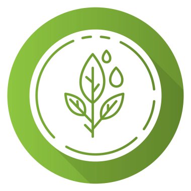 Paraben 'siz yeşil düz dizayn, uzun gölge sembolü. Organik, 