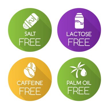 Ürünler ücretsiz düz tasarım uzun gölge simgeleri ayarlandı.