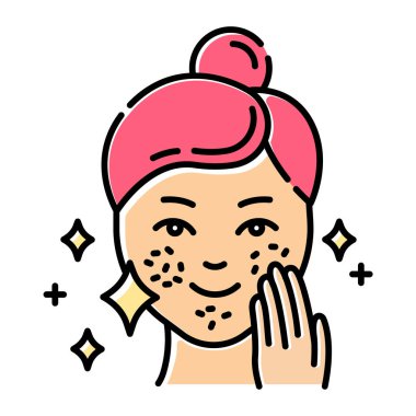 Nokta tedavisi renk ikonu demekti. Deri bakımı prosedürü. Yüz güzelliği.