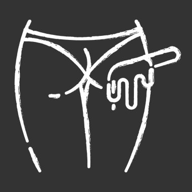 Kıç ağdası tebeşir simgesi. Kadın kıçı çıkarma prosedürü.. 