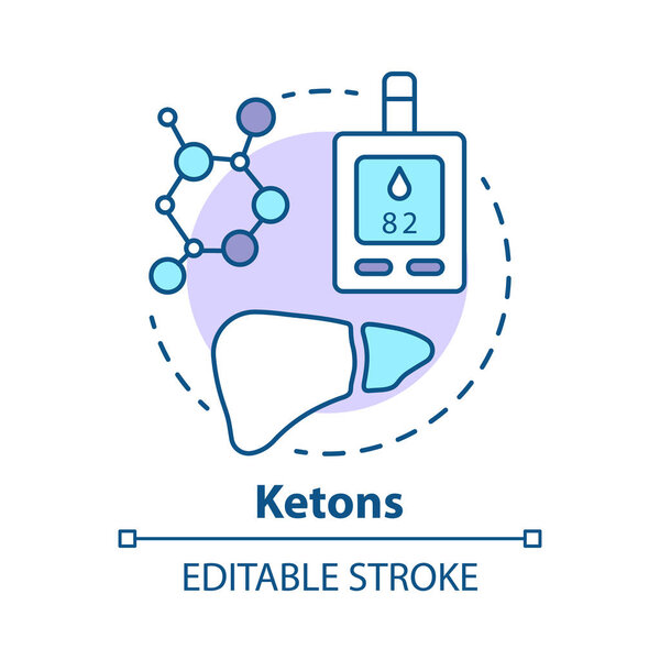 Ketons concept icon. Keto diet idea thin line illustration. Keto