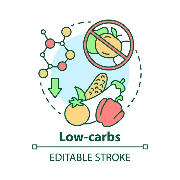 Icono de concepto de carbohidratos bajos. Keto idea dieta delgada línea ilustración. H — Vector de stock