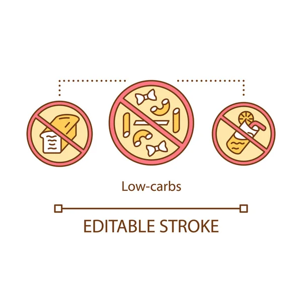 Icono concepto de dieta baja en carbohidratos. Keto dieta idea delgada línea illustr — Archivo Imágenes Vectoriales