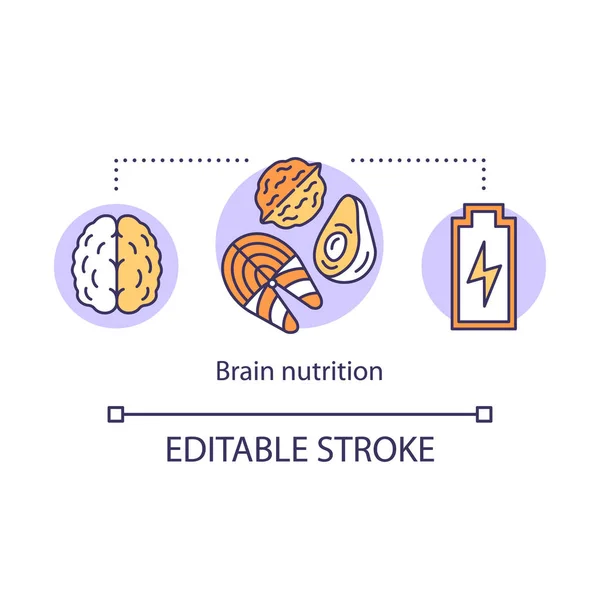 Icono del concepto de nutrición cerebral. Keto dieta idea delgada línea illustrat — Vector de stock