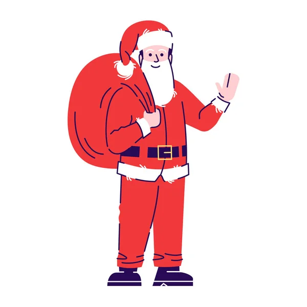 Человек в костюме Санта-Клауса с плоскими векторными иллюстрациями. C — стоковый вектор