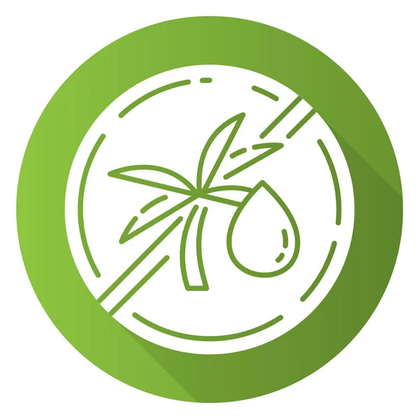 Aceite de palma verde diseño plano icono largo glifo sombra. Orgánica — Archivo Imágenes Vectoriales
