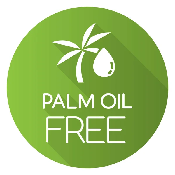 Aceite de palma verde diseño plano icono largo glifo sombra. Orgánica — Vector de stock