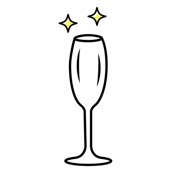 ワイングラスの色のアイコンを空。水晶ガラス製品の形状や種類。スパークリングワイン用のグラスシャンパンアルコール飲料の好み。テーブルサービス。分離ベクトル図 — ストックベクタ