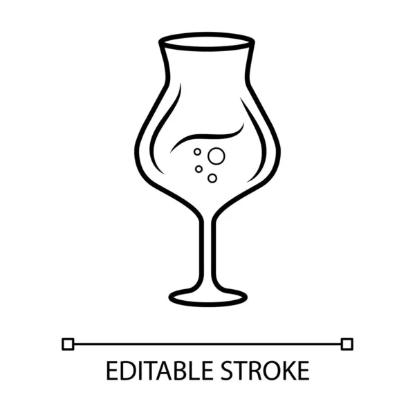 Icona lineare del vino da dessert. Vetroresina Madeira linea sottile illustrazione. Simbolo del contorno del cocktail. Bar, stoviglie ristorante, vetreria. Schema vettoriale isolato. Ictus modificabile — Vettoriale Stock