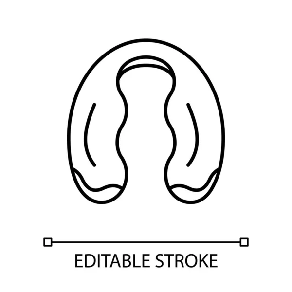 Folie cutter linjär ikon. Vinflaska folieborttagare tunn linje illustration. Köksredskap kontursymbol. Vingårdsverktyg. Bartender och sommelier utrustning. Vektor isolerad konturteckning. Redigerbar stroke — Stock vektor