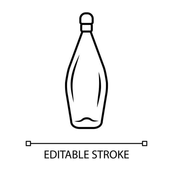 デザートワインサービスの線形アイコン。アルコール飲料細い線図。コルクの輪郭記号が付いているボトル。甘い食前酒だバー、ワイナリー。ベクトル絶縁外形図面。編集可能なストローク — ストックベクタ