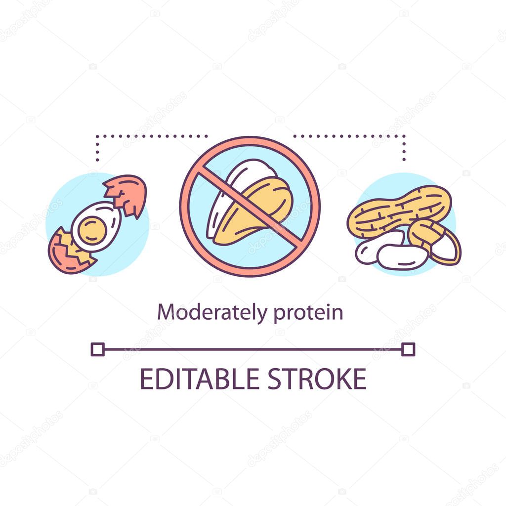 Moderately protein concept icon. Ketogenic diet idea thin line i