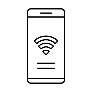İnternet erişimi doğrusal simgesi. Karı bölgesi. Web bağlantısı. Akıllı telefon yönlendirici uygulaması. İnternete gir. Bedava kablosuz. İnce çizgili çizim. Contour sembolü. Vektör izole çizim. Düzenlenebilir vuruş