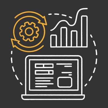 Alfa testi konsept simgesi. Yazılım geliştirme sahne fikri ince çizgi çizimi. Uygulama performans doğrulaması. Yönetim fikrini yansıtıyor. Vektör izole edilmiş karatahta çizimi