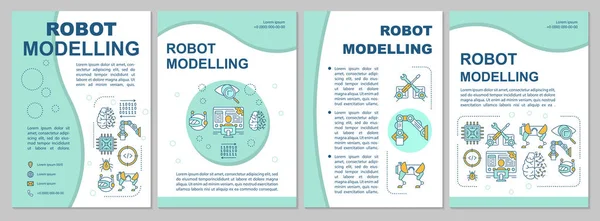 Wzór Broszury Modelowania Robotów Maszynownia Roboty Ulotka Broszura Wydruk Ulotki — Wektor stockowy