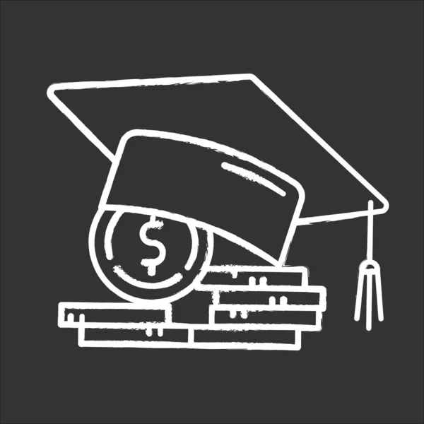 Ícone Giz Empréstimo Estudantil Crédito Para Pagar Ensino Universitário Taxa — Vetor de Stock