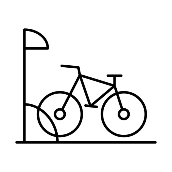 Fietsenstalling Lineair Pictogram Fietsberging Fietsrek Sportactiviteit Veilige Plek Voor Wielen — Stockvector