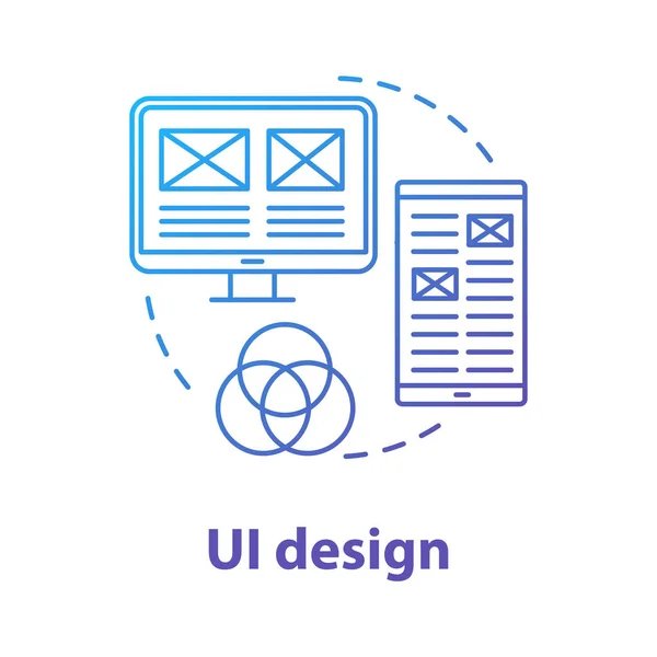 Icono Del Concepto Diseño Interfaz Idea Desarrollo Interfaz Gráfica Software — Vector de stock