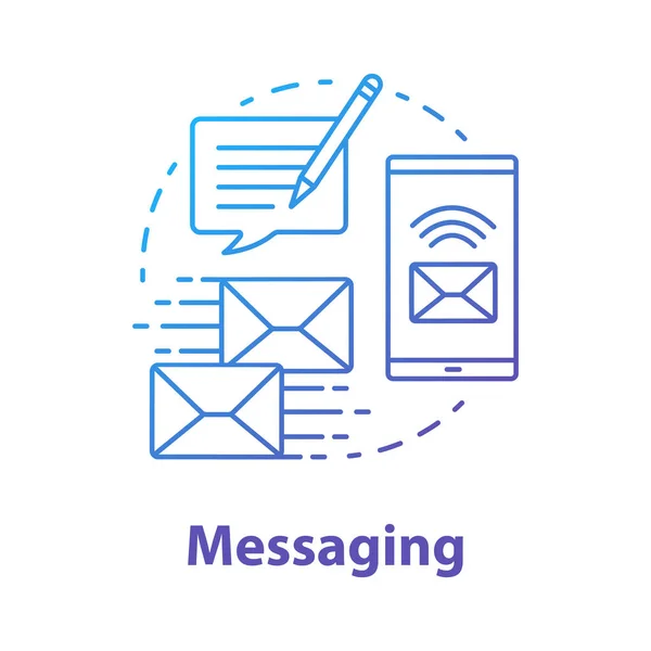 Mengirim Pesan Ikon Konsep Ilustrasi Garis Tipis Ide Mail Komunikasi - Stok Vektor