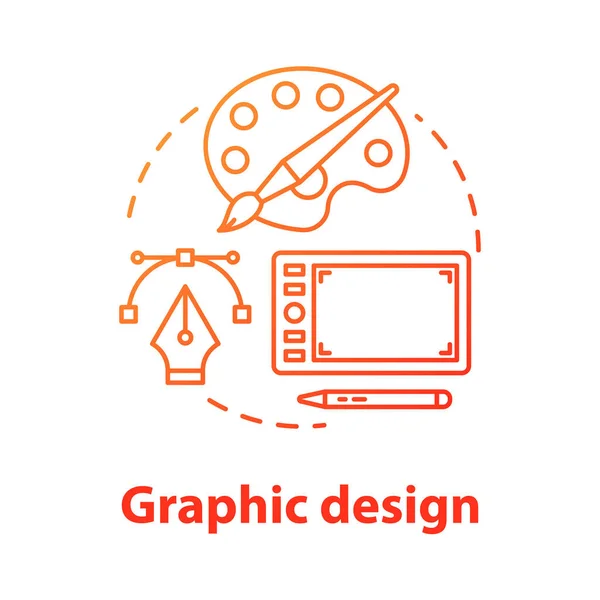 Icono Del Concepto Diseño Gráfico Ilustración Línea Delgada Idea Del — Vector de stock