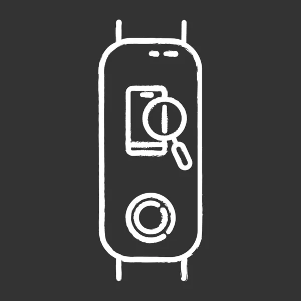 Fitness Tracker Εικονίδιο Επιλογή Smartphone Κιμωλία Συσκευή Ευεξίας Λειτουργία Αναγνώρισης — Διανυσματικό Αρχείο