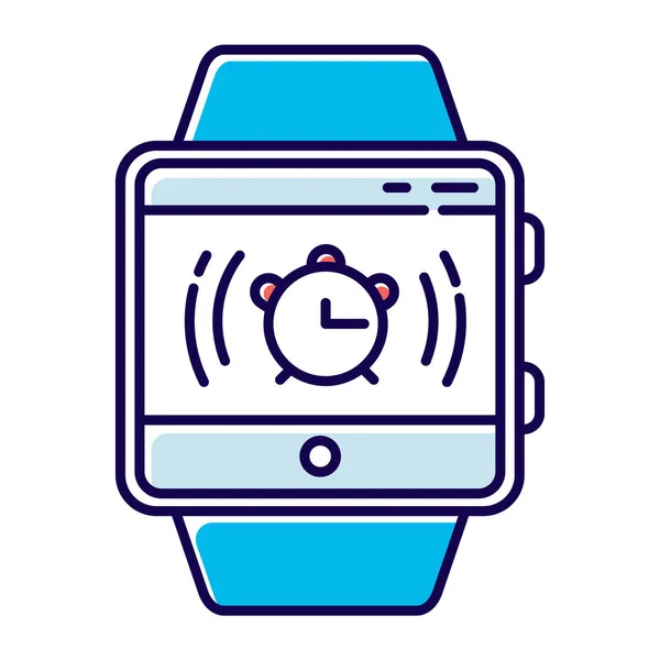 Wekker Smartwatch Functie Kleur Pictogram Ontwaakt Uit Nachtrust Korte Dutjes — Stockvector