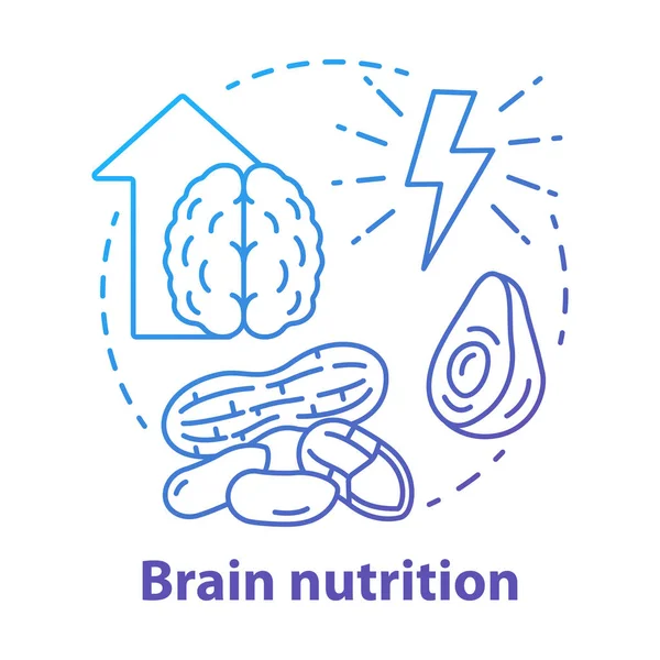 Nutrición Cerebral Icono Concepto Gradiente Azul Keto Idea Dieta Delgada — Archivo Imágenes Vectoriales