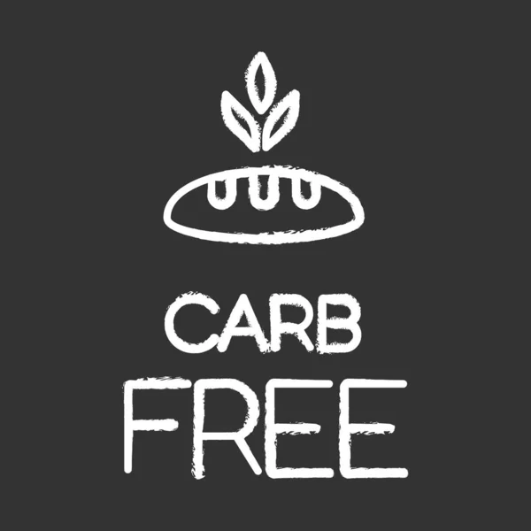 Icono Tiza Libre Carbohidratos Alimento Ecológico Sin Edulcorante Añadido Ingrediente — Vector de stock