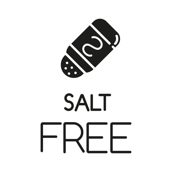 Salzfreies Glyphen Symbol Bio Lebensmittel Ohne Natrium Sulfate Produktfreie Zutat — Stockvektor