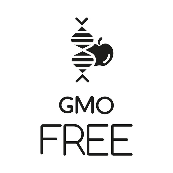 Icono Glifo Libre Omg Alimento Ecológico Ecológico Frutas Naturales Verduras — Vector de stock