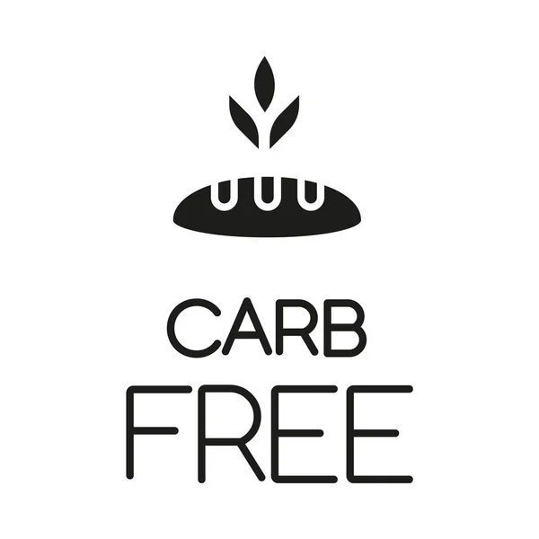 Icono Glifo Libre Carbohidratos Alimento Ecológico Sin Edulcorante Añadido Ingrediente — Vector de stock