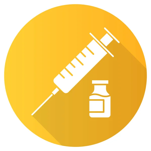 Vetores de Ícone Linear De Vacinação Seringa Com Frasco Prevenção