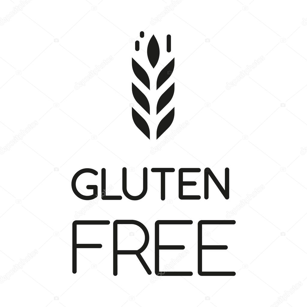 Gluten free glyph icon. Organic food. Product free ingredient. Healthy bread. Nutritious dietary, healthy eating. Celiac prevention. Silhouette symbol. Negative space. Vector isolated illustration