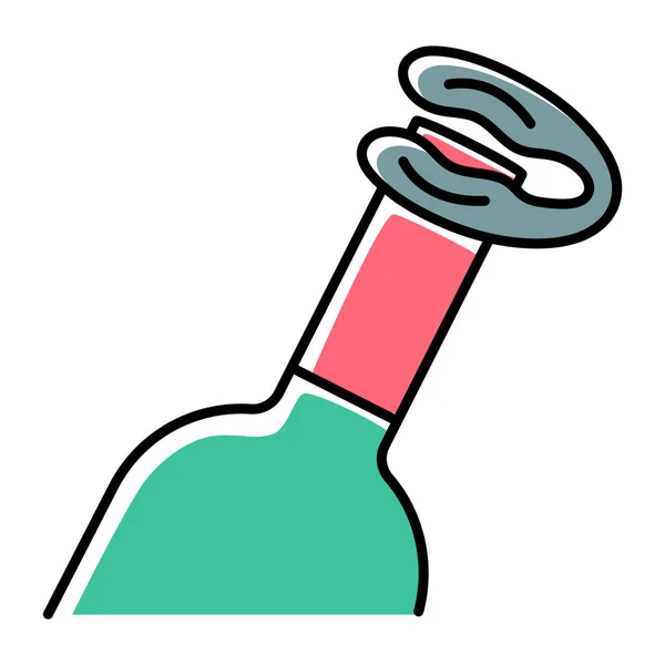 Green Wine Bottle Foil Cutter Icon Alcohol Beverage Aperitif Drink — 图库矢量图片