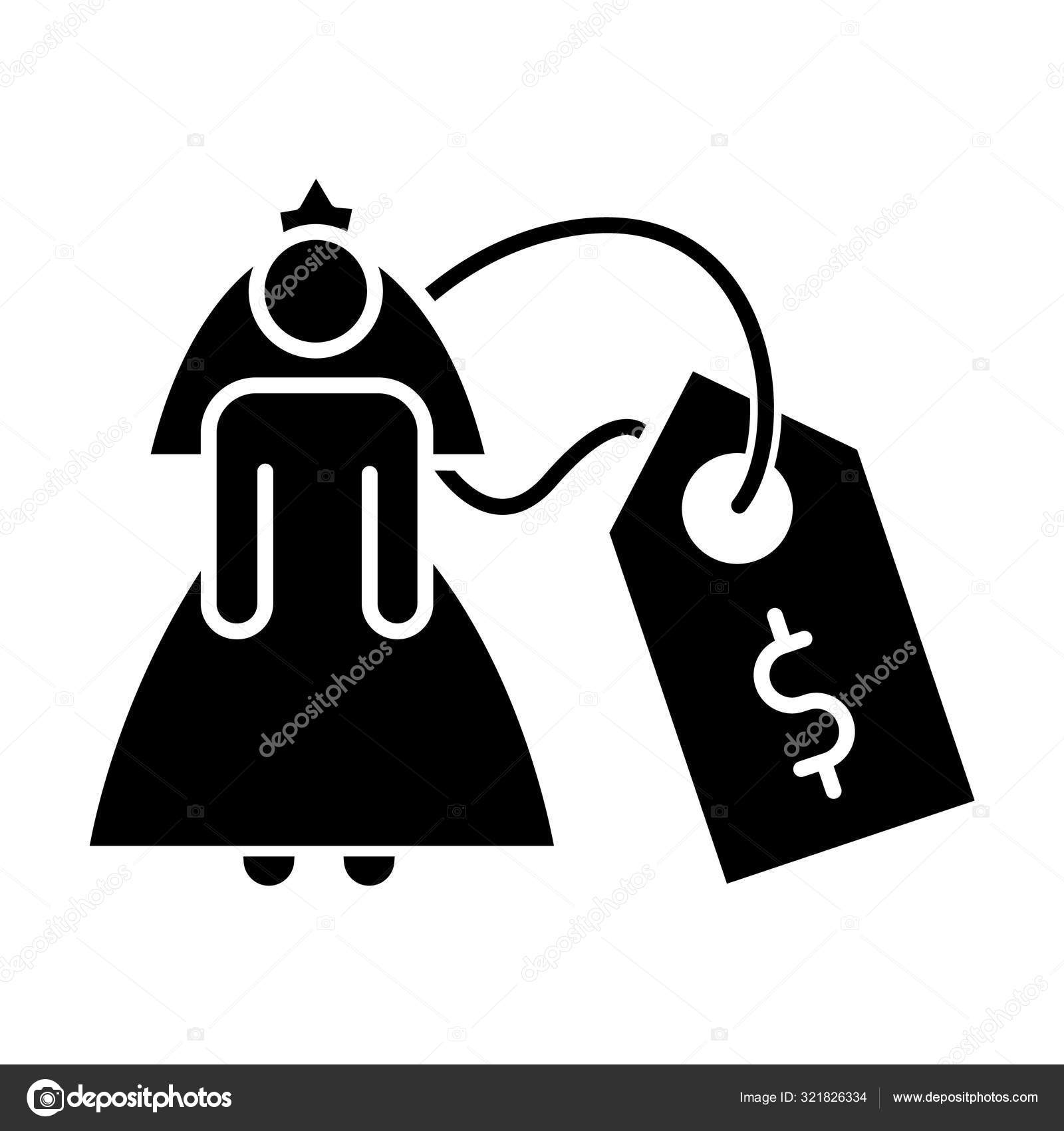 Bride Price Glyph Icon Female Rights Violation Forcible Wedlock