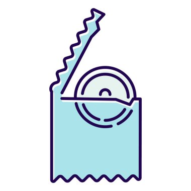 Prezervatif mavisi renk ikonu. Erkek kauçuk doğum kontrol hapı. Hamileliği önleme. Güvenli seks. Sağlıklı cinsel ilişki. Cinsel yolla bulaşan enfeksiyon koruması. İzole vektör illüstrasyonu