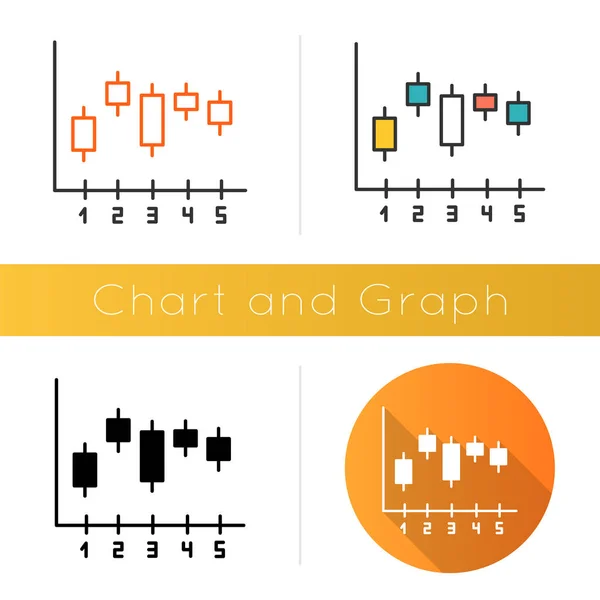 Candlestick Chart Icon Box Plot Graph Business Diagram Finance Economical — Stok Vektör