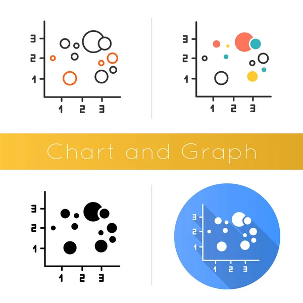 Icono Del Gráfico Burbujas Gráfico Dispersión Presentación Integración Información Informe — Vector de stock