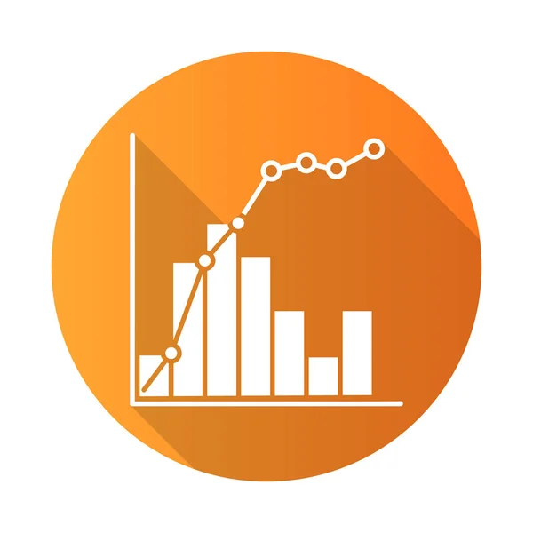 Pareto Křivka Oranžová Plochý Design Dlouhý Stín Glyf Ikona Informační — Stockový vektor