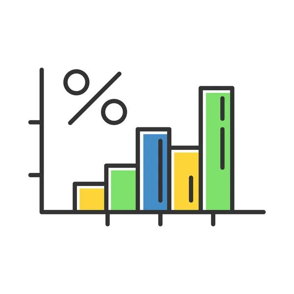 Informe Financiero Icono Color Diagrama Tipos Interés Aumento Líneas Crédito — Archivo Imágenes Vectoriales