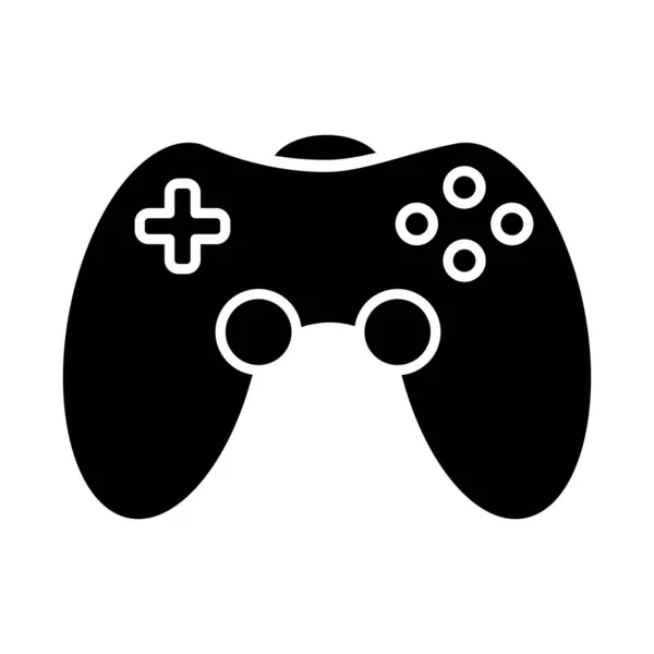 Game Room Glyph Pictogram Een Gamepad Videospelcontroller Gemeenschappelijk Recreatiegebied Ruimte — Stockvector