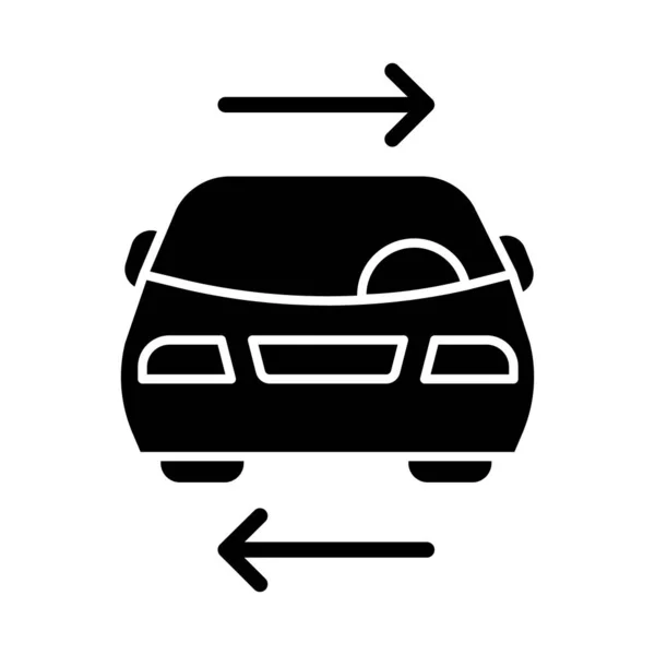 Ícone Glifo Serviço Carro Compartilhado Veículo Para Alugar Carpooling Partilhar — Vetor de Stock