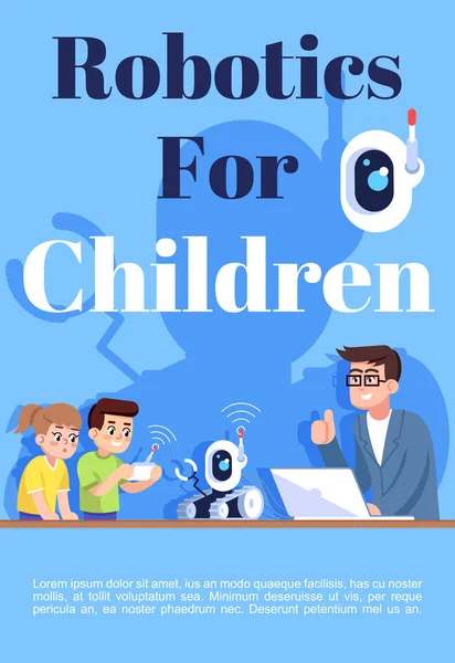 Robotika Untuk Anak Anak Templat Brosur Flyer Buklet Konsep Selebaran - Stok Vektor